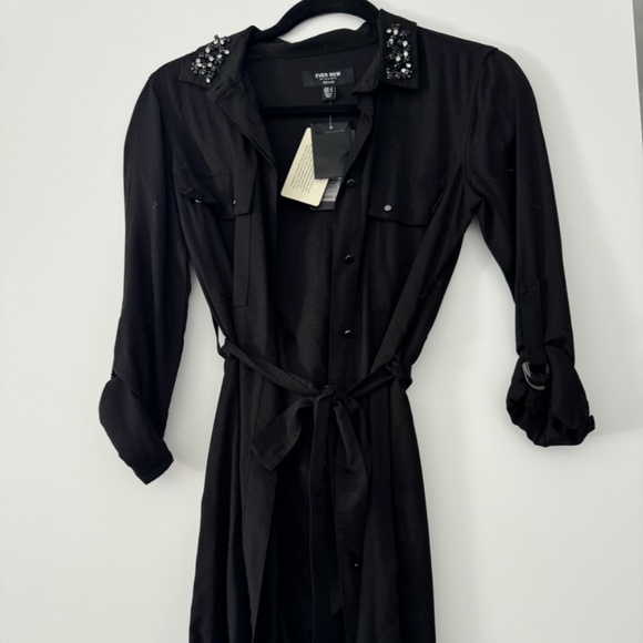 Ever New Black shirt dress with belt - Picture 1 of 4